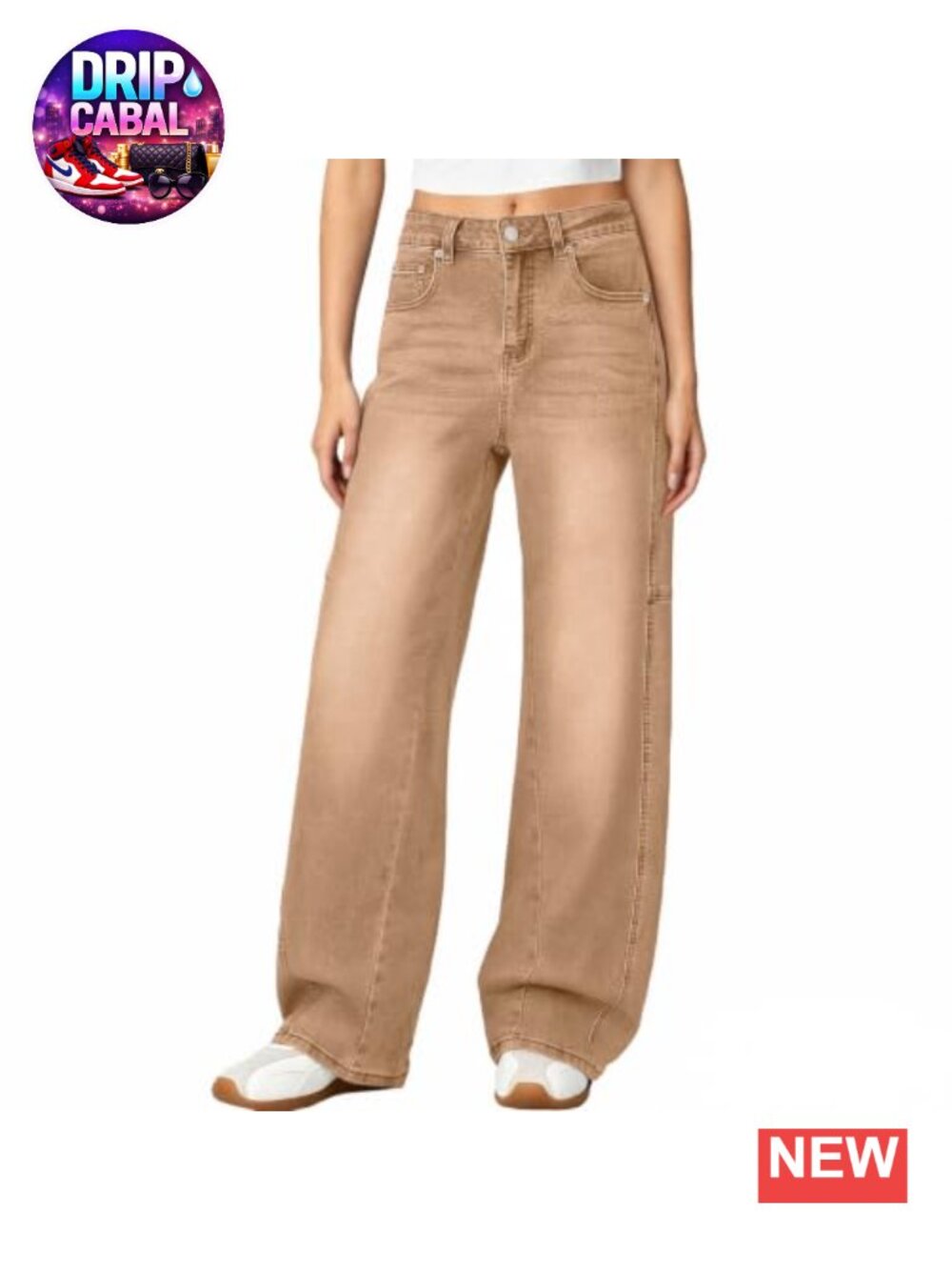 Women's High Rise Wide Leg Barrel Jeans Baggy Denim Pants
